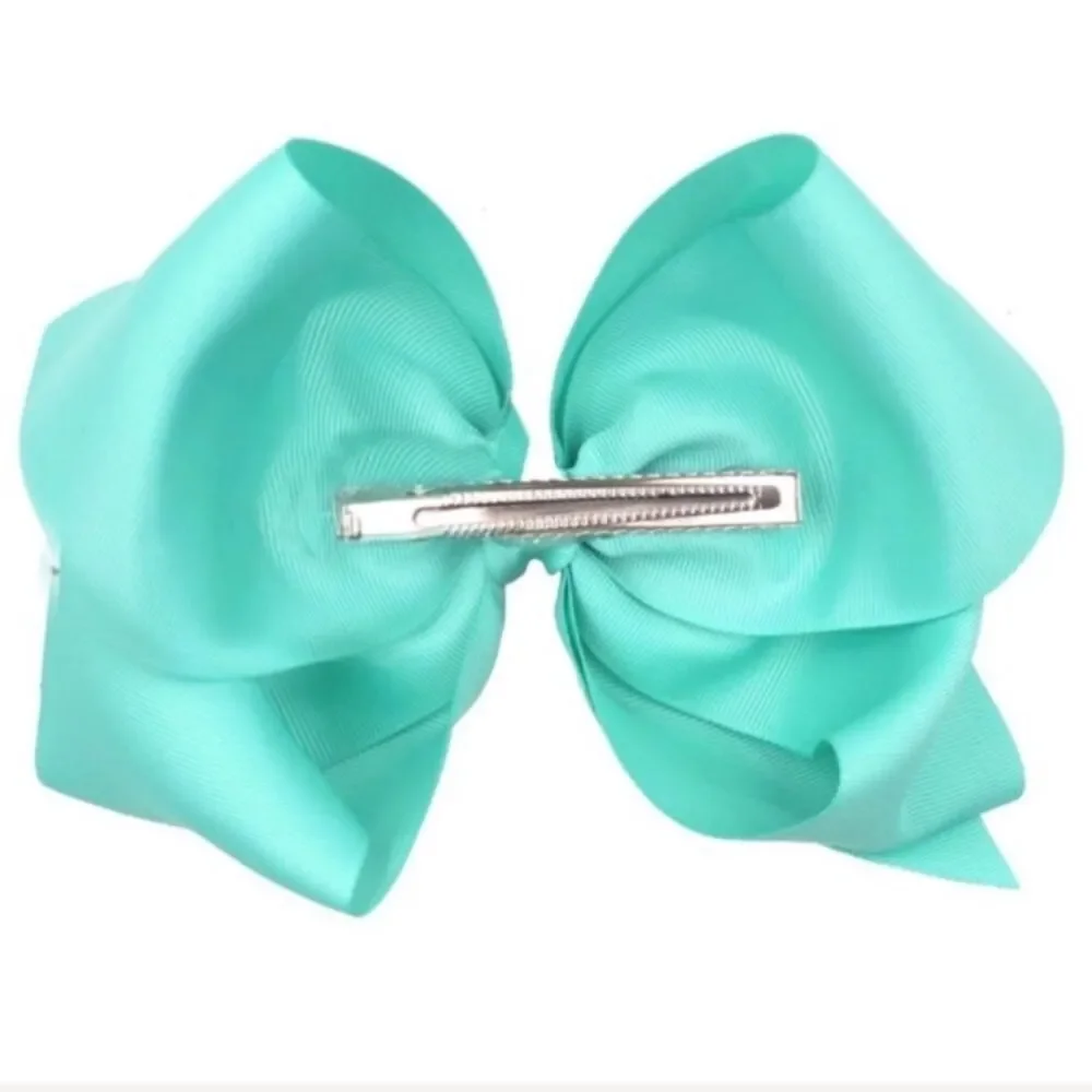 14 Rainbow Color Hair Bows - 8 inch Bows with Alligator Clips